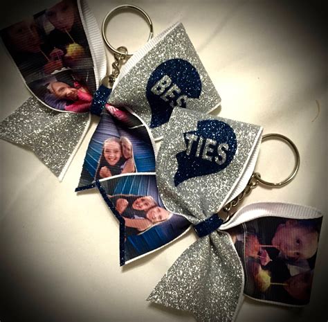 Best Friends Keychain Cheer Bowphoto Bow Many Colors Cheer T