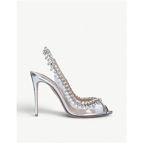 AQUAZZURA Temptation Crystal Embellished Leather And Pvc Sandals