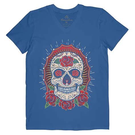 Sugar Skull T Shirt Horror Calavera Mexican Day Of The Dead Flower El