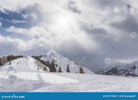 Hiking Up Aspen Highlands Bowl Stock Image - Image of hiking, rocky: 207374967