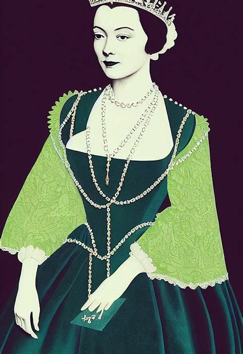 Portrait Of Anne Boleyn In A Green Dress Beauti 0f4f00da F372 452b 975f