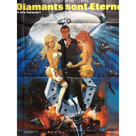 Affiche française originale vintage Les diamants sont éternels James