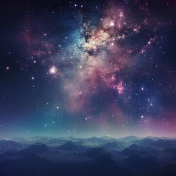 Premium AI Image | A night sky with a pink and blue galaxy and the ...