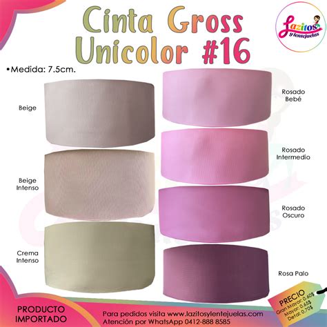 Cinta Gross Unicolor Lazitos Y Lentejuelas