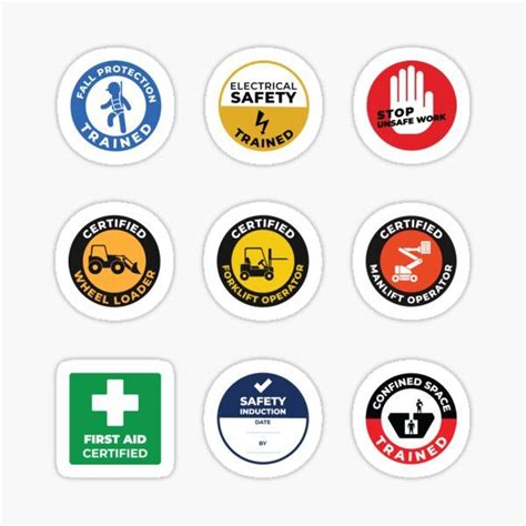 Hard Hat Safety Badges Sticker Set - Construction OSHA Nebosh Stickers