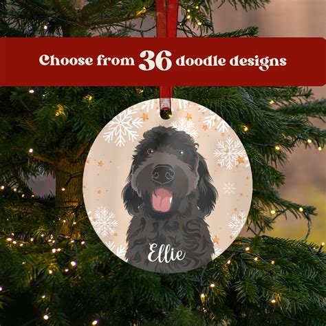 Black Goldendoodle Ornament Dog Holiday Decor Metal Etsy