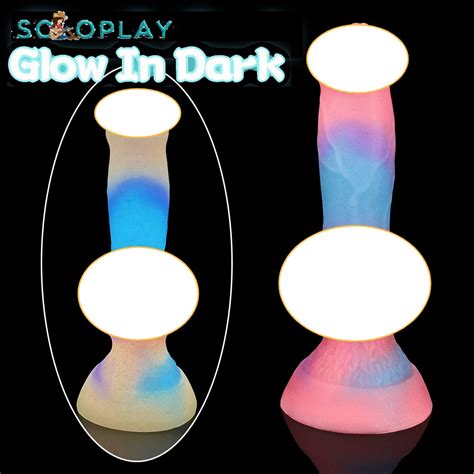 Soloplay Dick Luminous Fluorescent Dildo Anal Plug Female Liquid Silicone Sex Toys Shopee