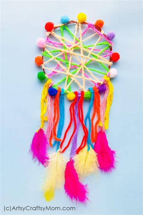 Say No To Nightmares With This Easy Pom Pom Dream Catcher Craft With