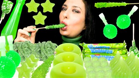 Asmr Green Sweets Tik Tok Fruit Jelly Blast Rock Candy Sour Laces