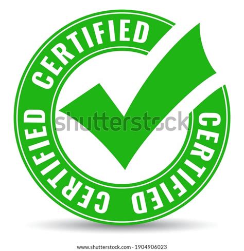 Green Round Certified Vector Icon Isolated Stock Vector Royalty Free