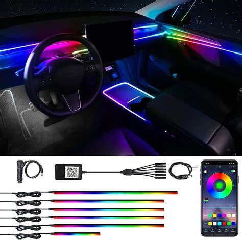 Amazon Dreamcolor Acrylic Car LED Interior Strip Lights 6 In 1