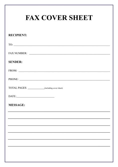 5 Best Personal Fax Cover Sheet - Printable Letterhead