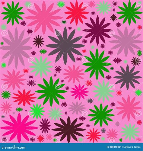 Abstract And Contemporary Digital Art Seamless Floral Design Stock