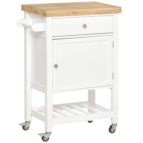 Buy HOMCOM Utility Kitchen Cart Rolling Kitchen Island With Smooth