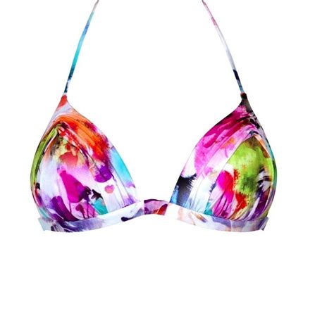 Maryan Mehlhorn Intensity Molded Triangle Bikini Top In Water Colors