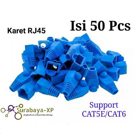 Jual Karet Pelindung Plugboot Pcs Konektor Rj Cat E Cat Biru Isi