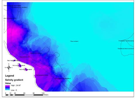 Kriging Map Of Ground Water Salinity Based On Foliar Carbon Isotope