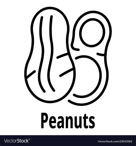 Peanuts Icon Outline Style Royalty Free Vector Image