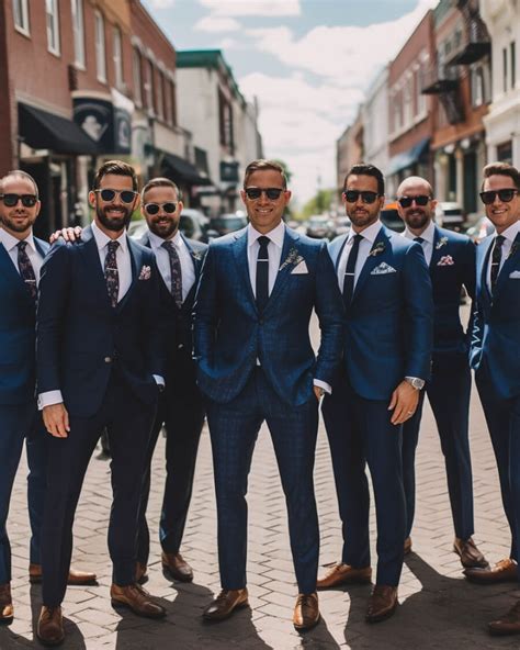 Navy Blue Groomsmen Suits | Hockerty