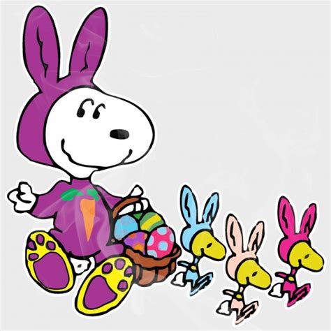 Peanuts Snoopy And Woodstock Easter Bunnies Vinyl Decal