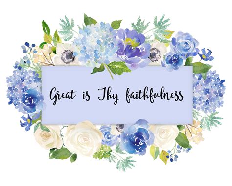 Great Is Thy Faithfulness Inspirational Hymn Quote Printable Art