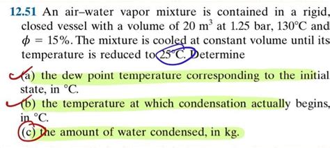 Solved An Air Water Vapor Mixture Is Contained In A Chegg