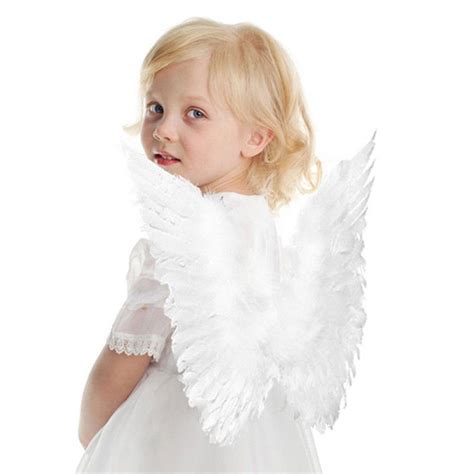 White Feather Angel Wings With Elastic Straps Cosplay Party Wings White