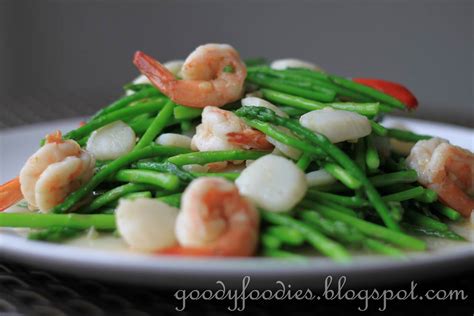 Goodyfoodies Recipe Chinese Stir Fried Baby Asparagus With Scallops