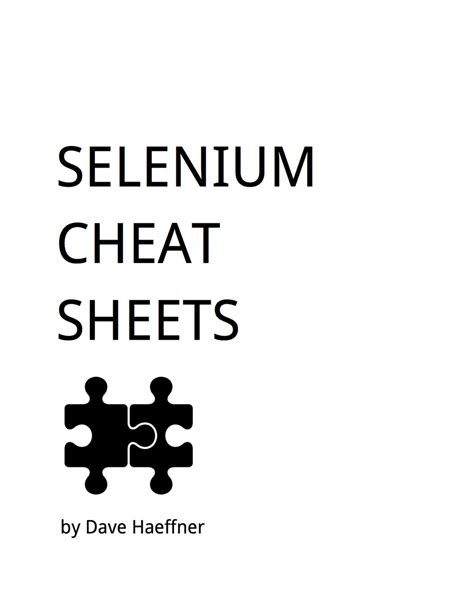 The Selenium Guidebook Cheat Sheets Package Ruby Edition