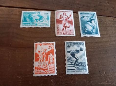 SÉRIE COMPLÈTE DE 5 timbres Monaco neufs Jeux Olympiques 1948 YT 319 à