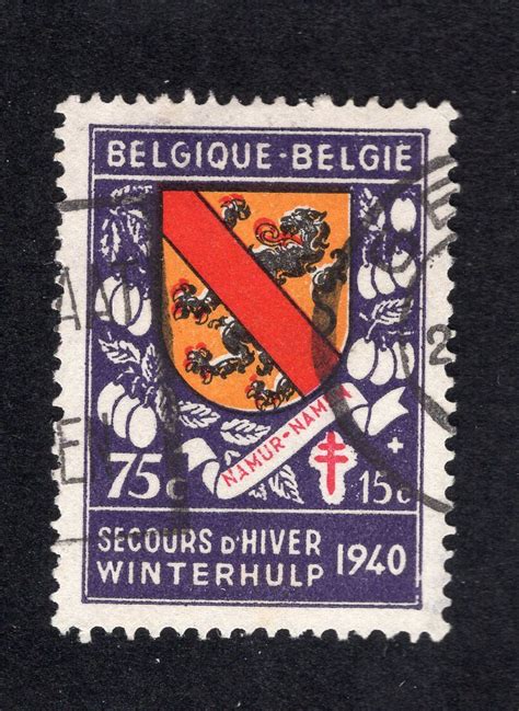 Belgium 1940 75c 15c Semi Postal Scott B268 Used Value 25c