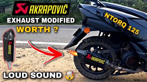 tvs ntorq   akrapovic exhaust ntorq exhaust modified youtube