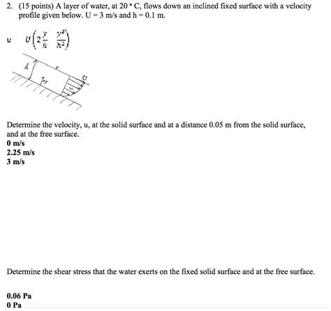 Solved Points A Layer Of Water At C Flows Down An Chegg