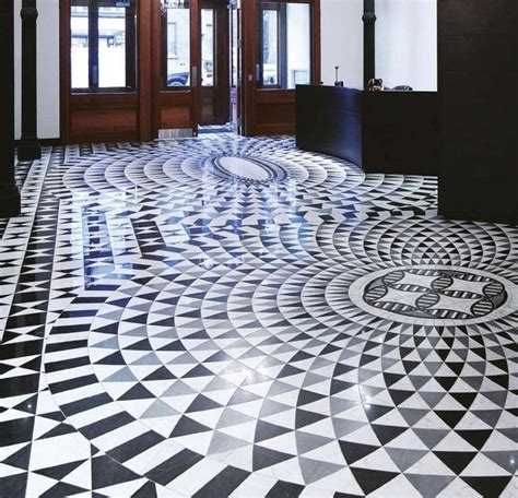 Indoor Mosaic Floor Mounted Marble Polished Cosmati Black And White Sicis Mosaic