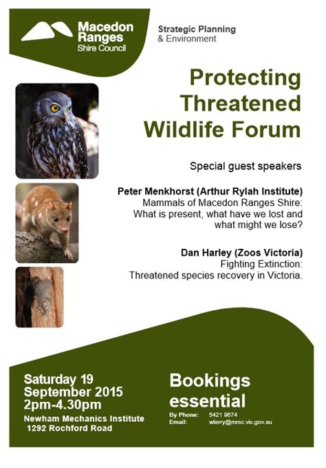 19 Sept 2015 Protecting Threatened Wildlife Forum Connecting Country