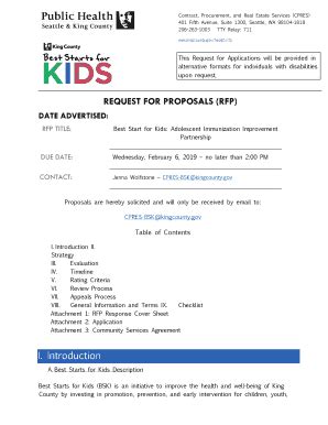 Fillable Online REQUEST FOR PROPOSALS RFP Kingcounty Gov Fax Email