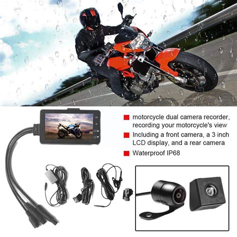 Motorcycle Dvr Dash Cam P Full Front Rear View Box Motorcycle