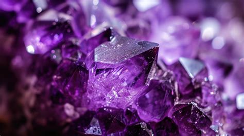 Amethyst Crystals Close Up Purple Gemstones Quartz Mineral Texture