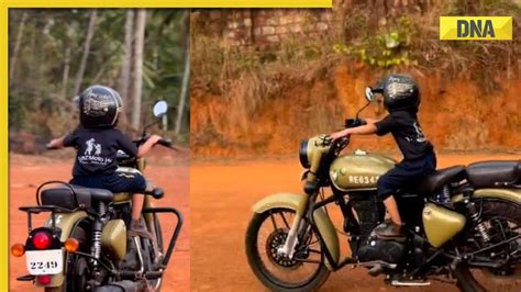 Viral Video Four Year Old Kerala Boy Takes Royal Enfield Classic 350 For A Spin Internet Reacts