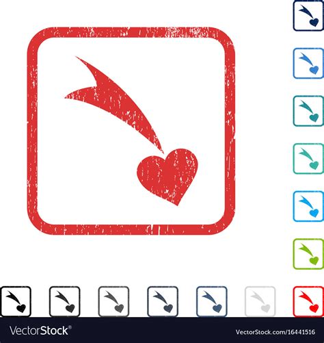 Falling heart icon rubber watermark Royalty Free Vector