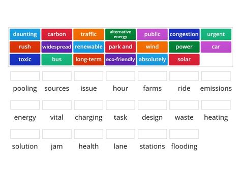 IELTS Environment Collocation Review Match Up