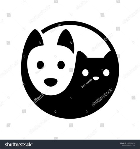 Cat Dog Yin Yang Symbol Simple Stock Illustration 1487258054 | Shutterstock