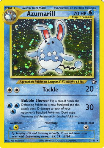 Azumarill Neo Genesis Bulbapedia The Community Driven Pok Mon