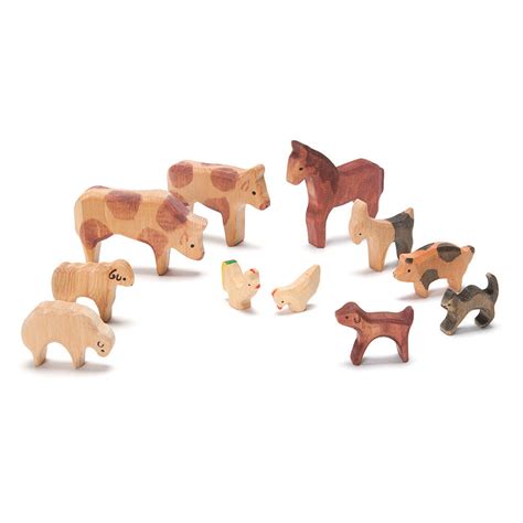 Wooden Animal Set In Farm Play Nova Natural Toys And Crafts