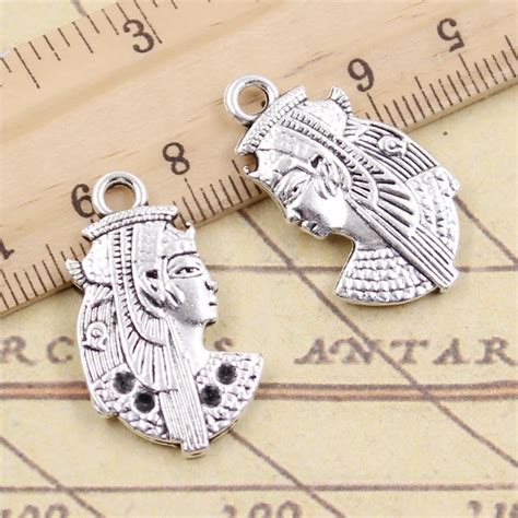 10pcs Charms Egypt Cleopatra 29x17mm Tibetan Silver Plated Pendants Antique Jewelry Making Diy