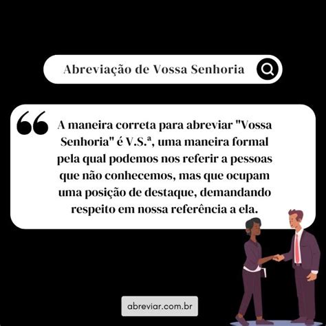 Vossa Senhoria É Usado Para - Abreviação de Vossa Senhoria