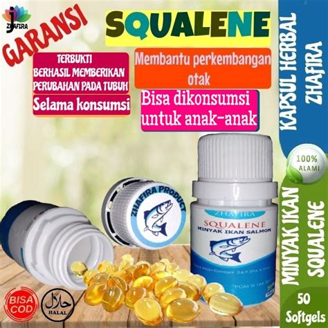 Jual Zhafira Squalene Minyak Ikan Salmon Fish Lever Oil Isi 50 Kapsul