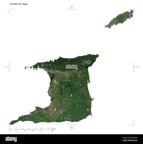 Shape Of A High Resolution Satellite Map Of The Trinidad And Tobago