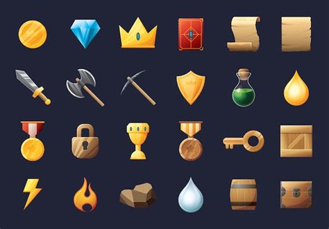 Premium Vector | Game UI assets kit user interface icons vector