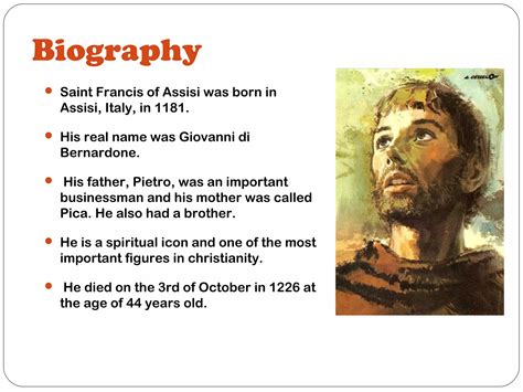 Saint Francis Of Assisi Biography Ppt